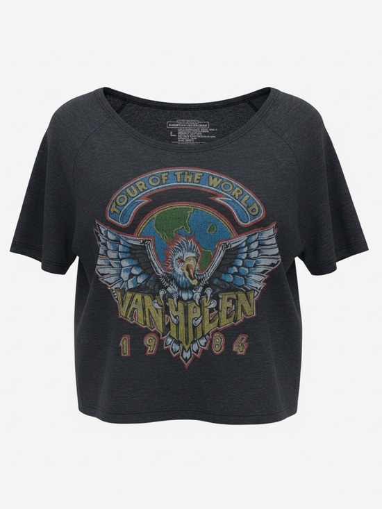 Live Nation Tops - VAN HALEN Vintage STYLE “Tour of the World” 1984 Concert Tee-Shirt in BLK SZ LG